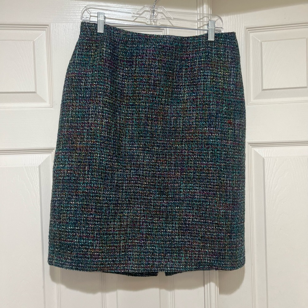 Coldwater Creek Tweed Skirt Women's‎ 12 Multi Color Rainbow Pencil Career Wear
